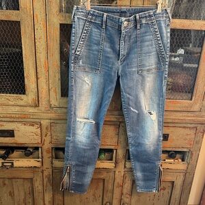 True Religion skinny Blue Distressed Jeans